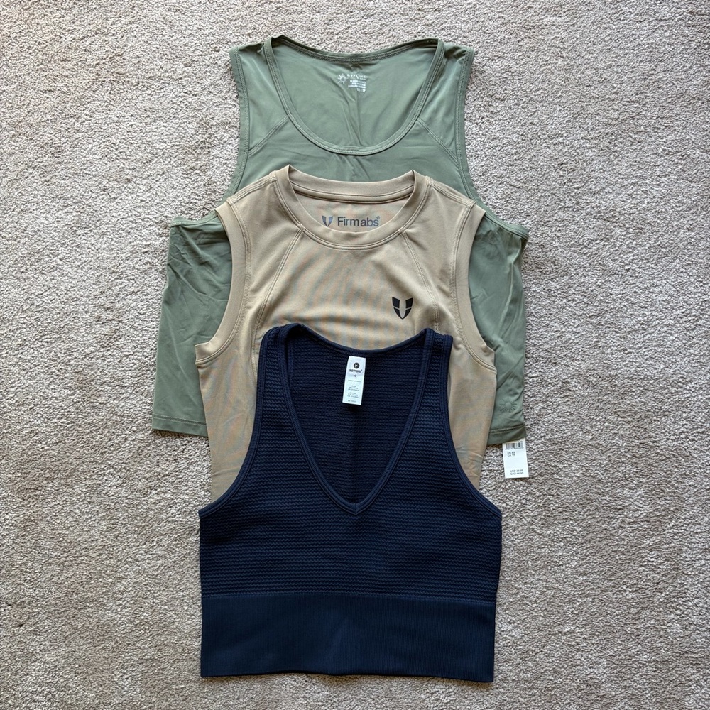 Bundle of three active tank tops from Firm Abs, Aerie, and 90 Degree by Reflex